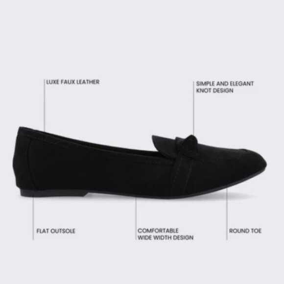 Journee Collection “Marci” Loafer Flats in Faux Suede – Black – NIB – Size 6.5 - Picture 7 of 8